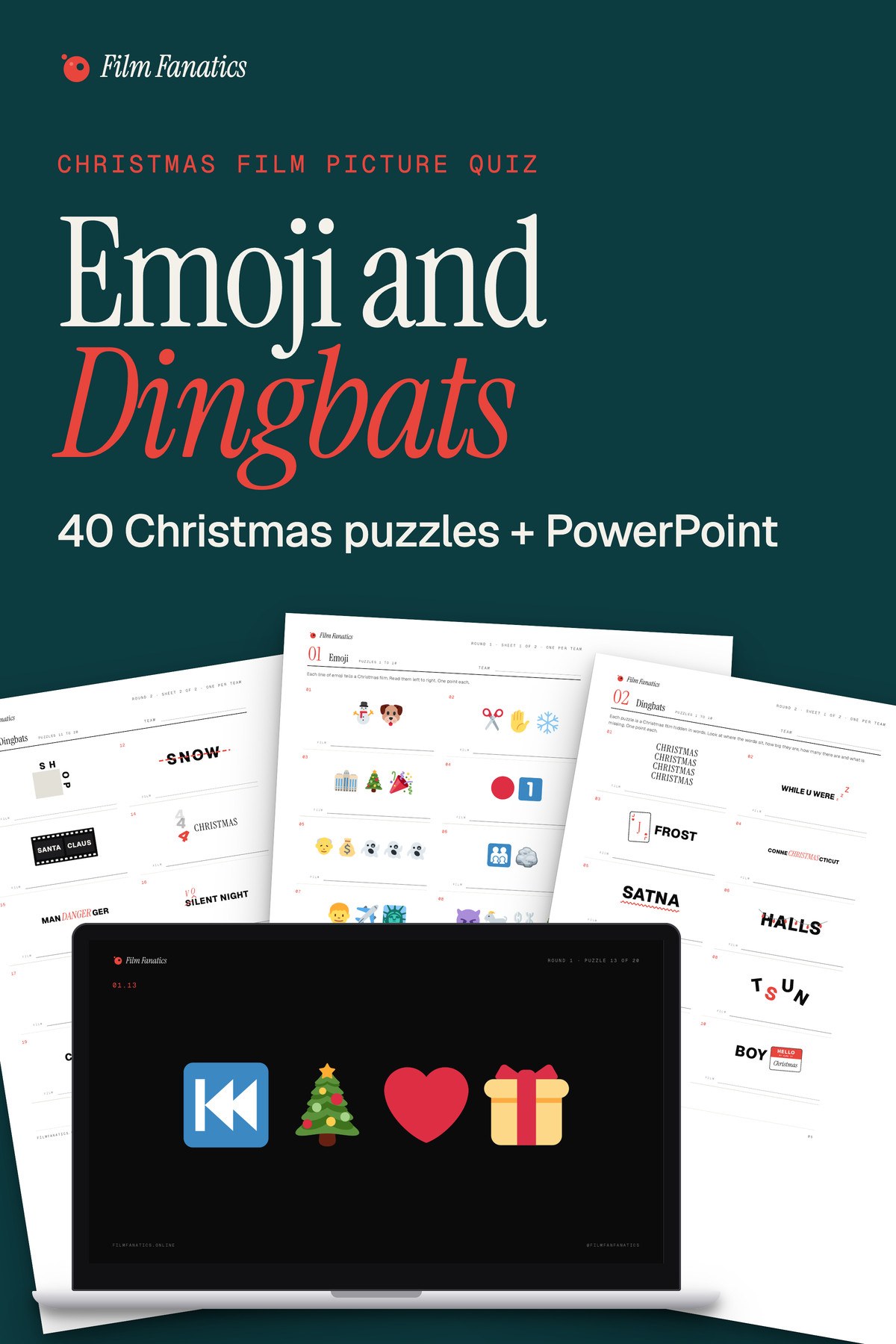 The Christmas Film Emoji and Dingbats Quiz, Forty Christmas films hidden in emoji and word puzzles