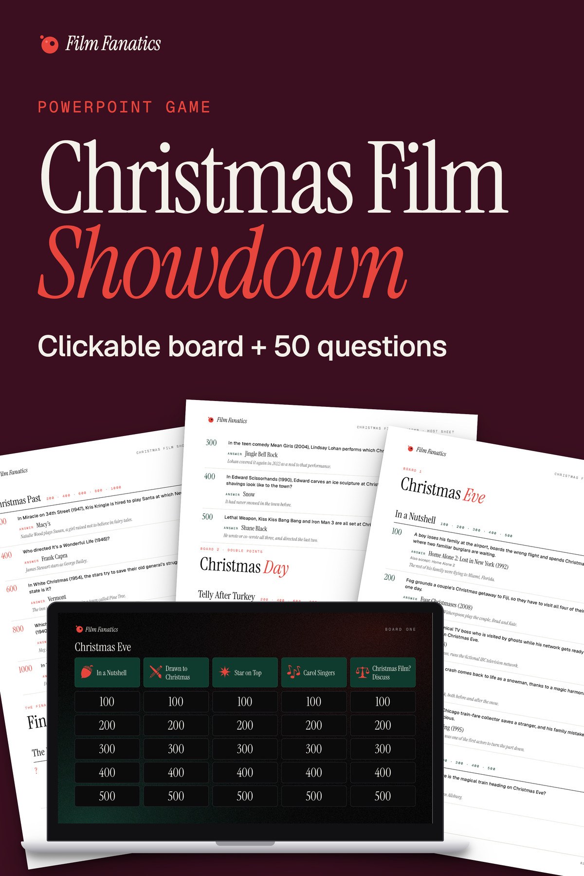 Christmas Film Showdown, A game-show Christmas film quiz for PowerPoint