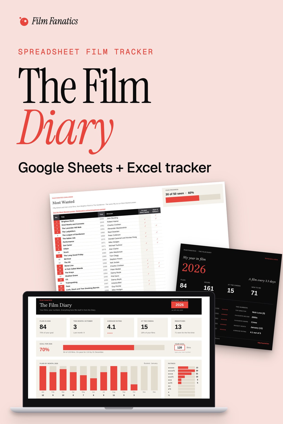 The Film Diary, A film tracker for Google Sheets and Excel